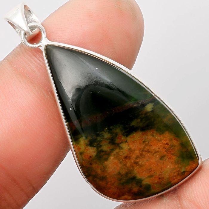 Natural Chrome Chalcedony Pendant SDP108587 P-1001, 19x34 mm