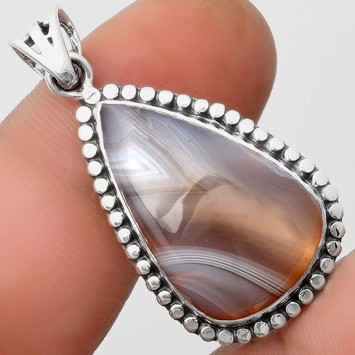 Natural Botswana Agate Pendant SDP108891 P-1052, 15x24 mm