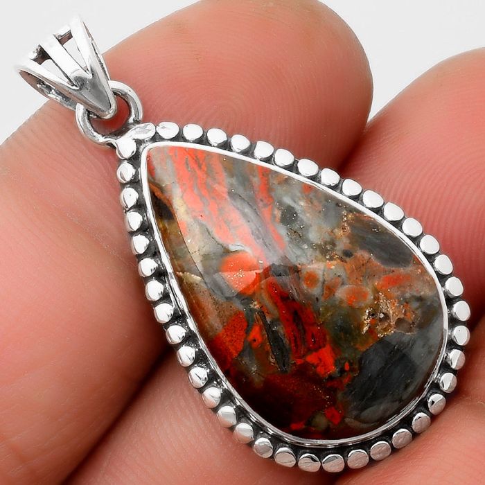 Natural Australian Blood Stone Pendant SDP108916 P-1052, 16x25 mm