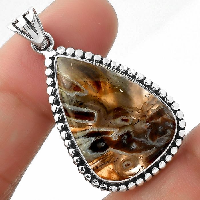 Natural Tube Agate - Turkish Pendant SDP108935 P-1052, 18x26 mm