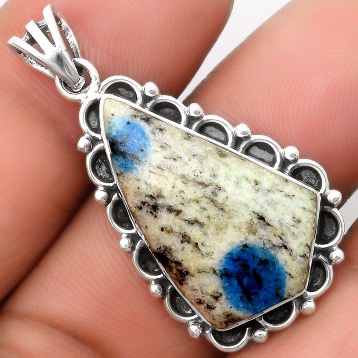 Natural K2 Blue - Azurite In Quartz Pendant SDP108973 P-1080, 16x26 mm