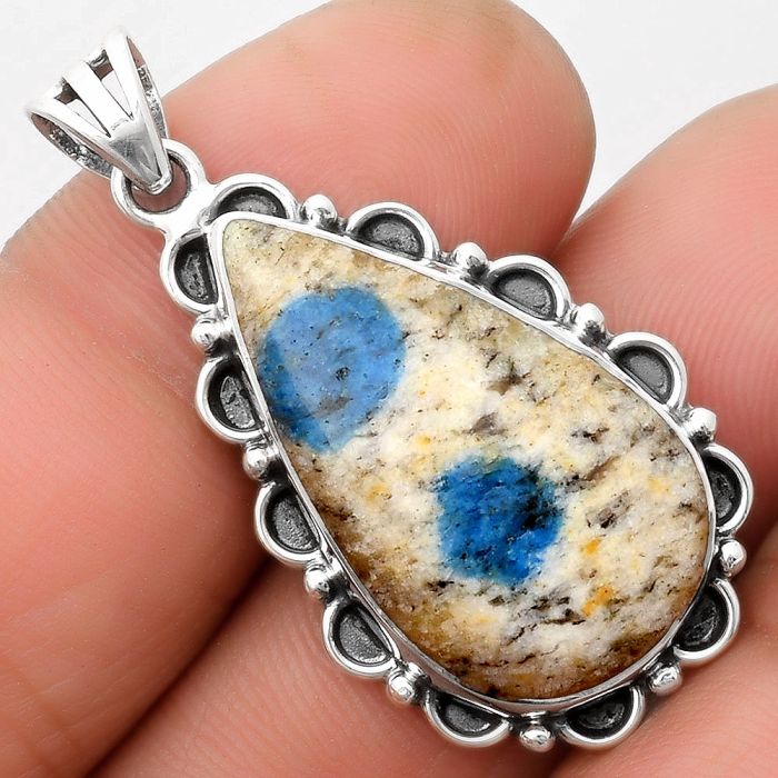 Natural K2 Blue - Azurite In Quartz Pendant SDP108974 P-1080, 16x27 mm