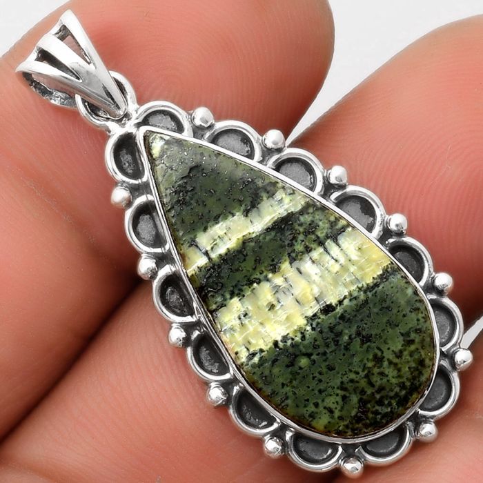 Natural Chrysotile Pendant SDP108989 P-1080, 13x27 mm