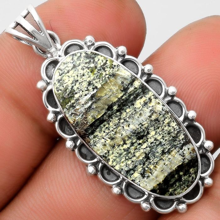 Natural Chrysotile Pendant SDP109003 P-1080, 13x27 mm