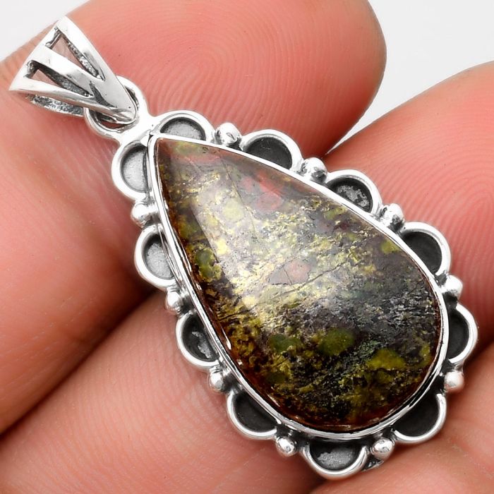 Dragon Blood Stone - South Africa Pendant SDP109007 P-1080, 14x24 mm