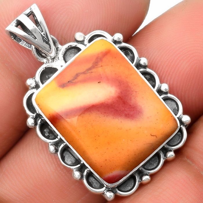 Natural Red Mookaite Pendant SDP109047 P-1080, 15x18 mm