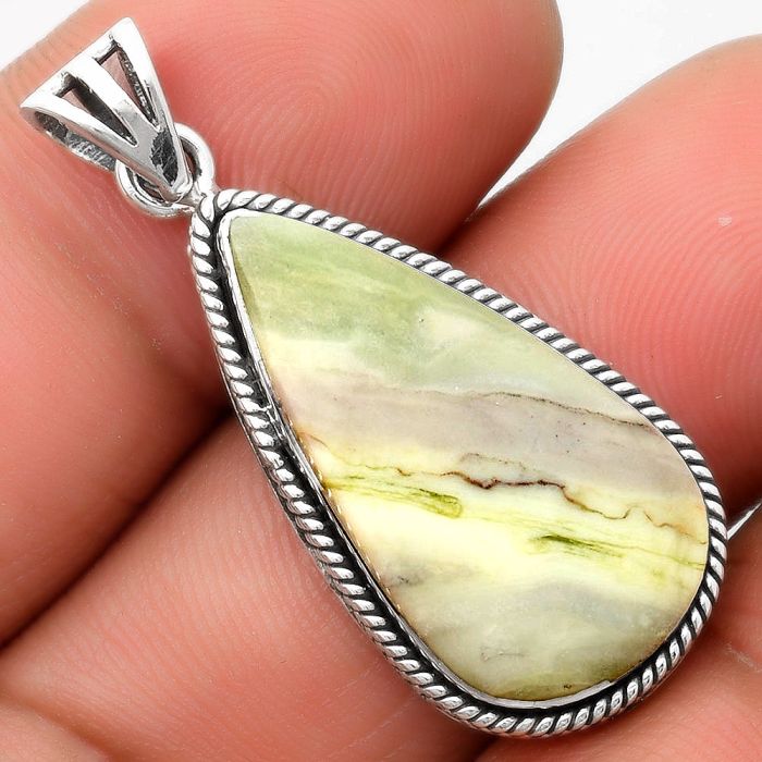 Natural Serpentine Pendant SDP109060 P-1056, 14x26 mm