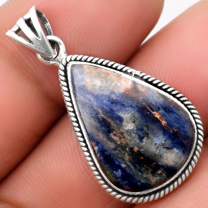 Natural Sodalite Pendant SDP109093 P-1056, 15x22 mm