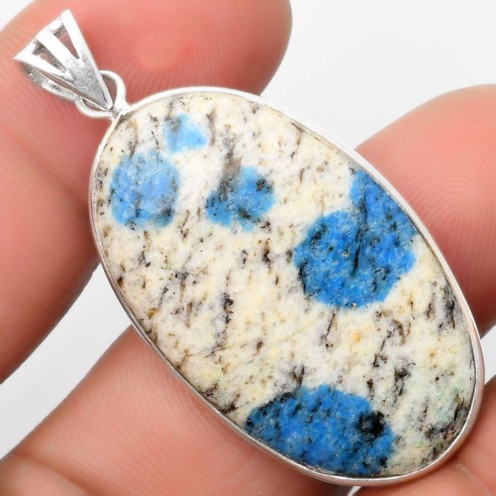 Natural K2 Blue - Azurite In Quartz Pendant SDP109285 P-1001, 21x35 mm