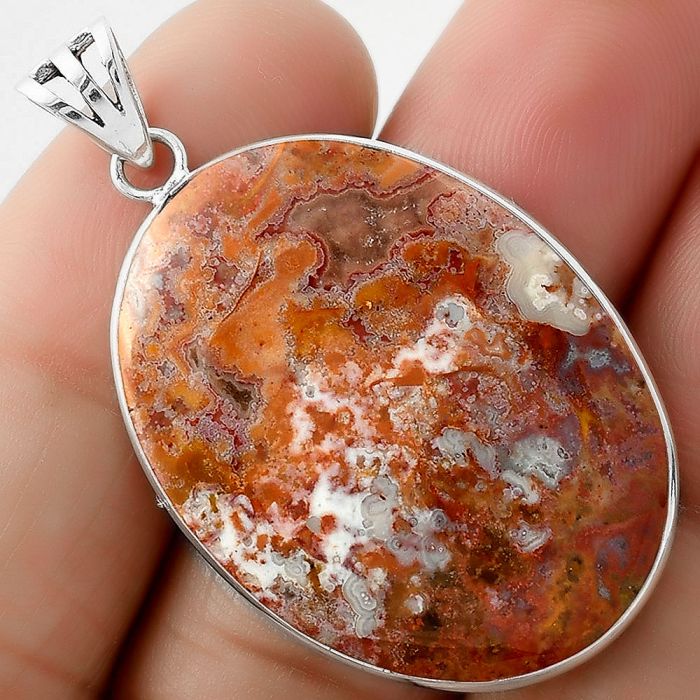 Natural Red Moss Agate Pendant SDP109388 P-1001, 24x33 mm