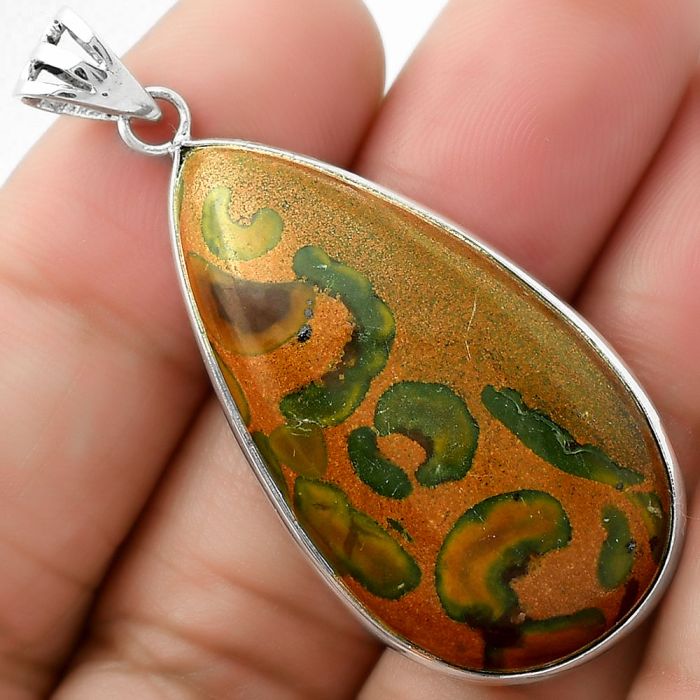 Natural Bamboo Jasper Pendant SDP109430 P-1001, 20x37 mm