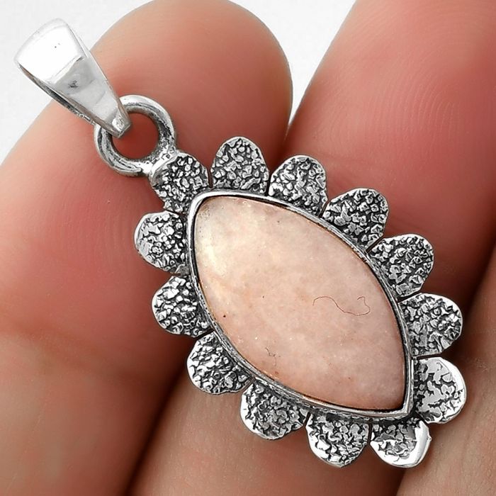 Natural Pink Scolecite Pendant SDP109672 P-1205, 9x18 mm