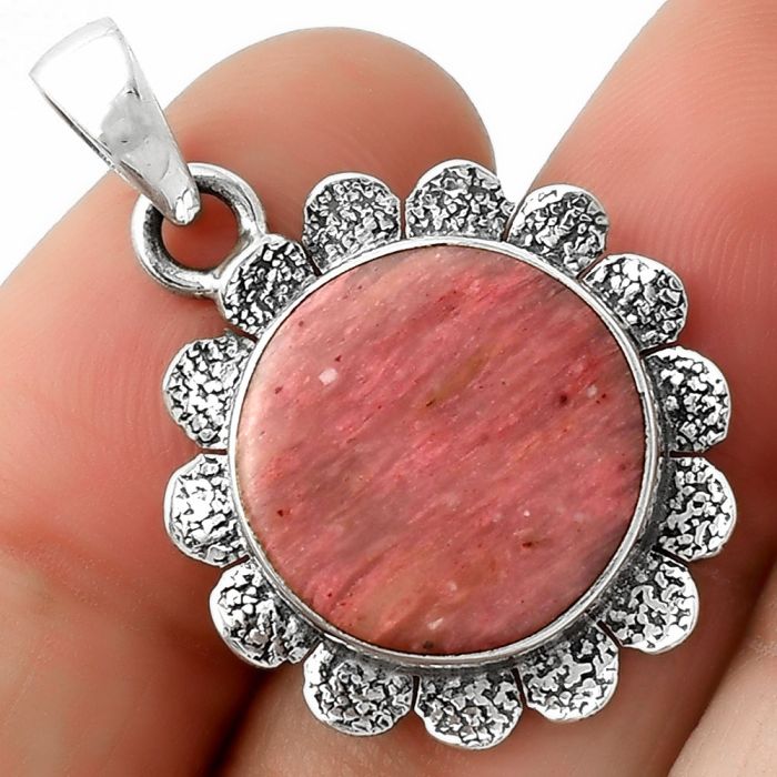 Natural Pink Tulip Quartz Pendant SDP109685 P-1205, 16x16 mm