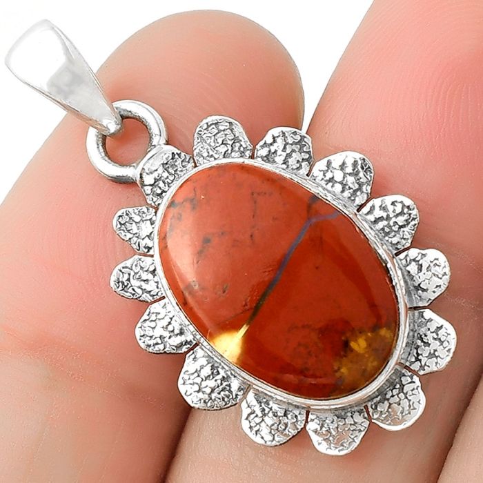 Natural Red Moss Agate Pendant SDP109692 P-1205, 11x17 mm