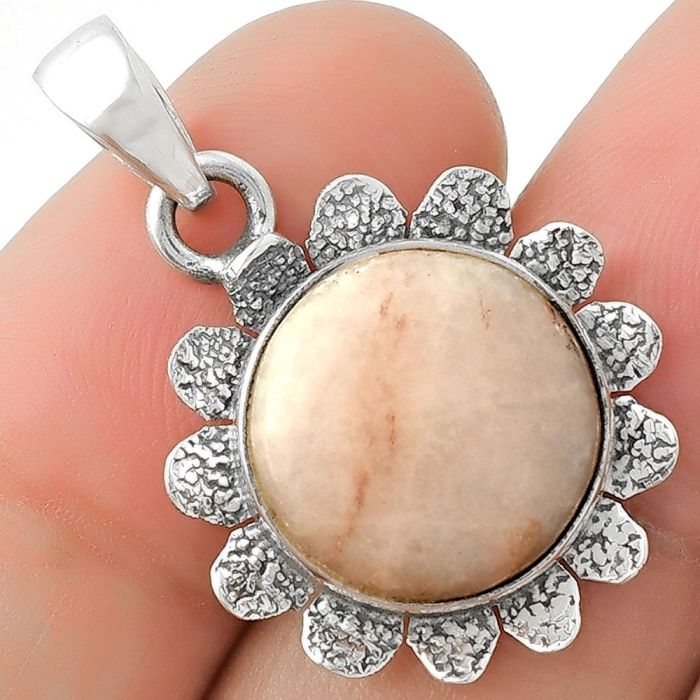 Natural Pink Scolecite Pendant SDP109710 P-1205, 14x14 mm