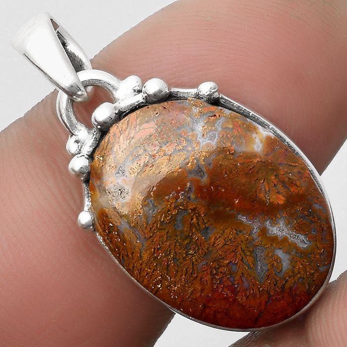 Natural Red Moss Agate Pendant SDP109913 P-1349, 15x20 mm