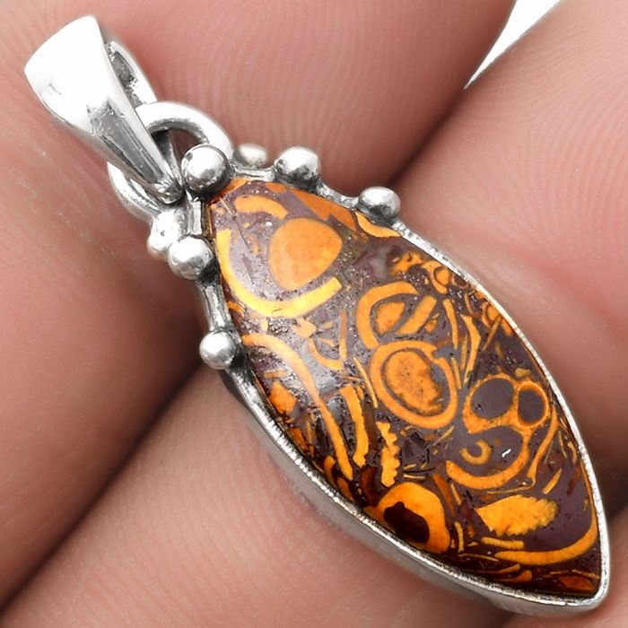 Natural Coquina Fossil Jasper - India Pendant SDP109925 P-1349, 11x24 mm