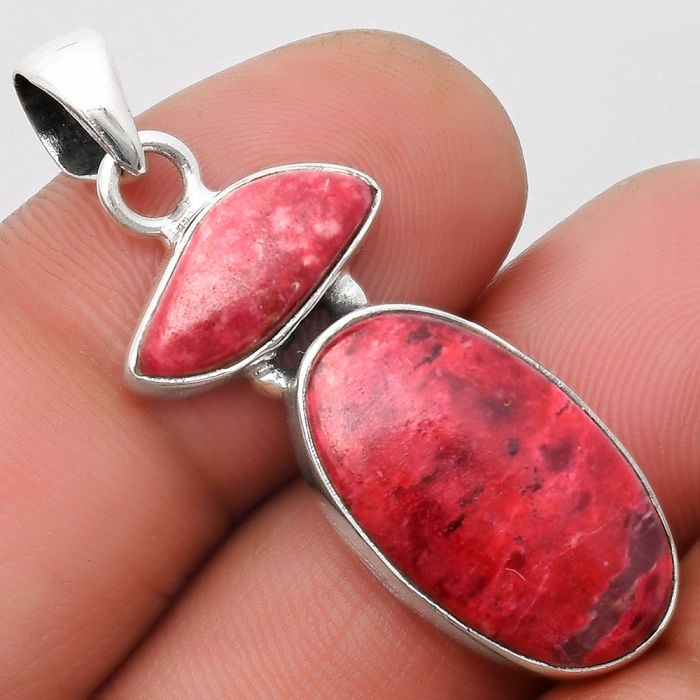 Natural Pink Thulite - Norway Pendant SDP110236 P-1077, 12x20 mm