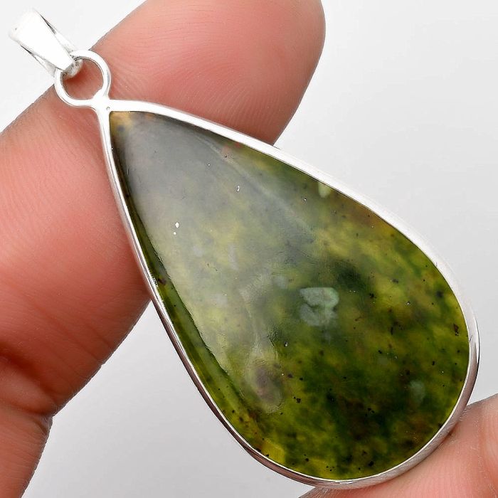 Natural Chrome Chalcedony Pendant SDP110291 P-1001, 24x42 mm