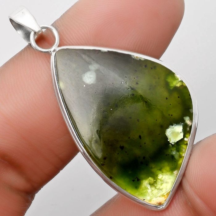 Natural Chrome Chalcedony Pendant SDP110305 P-1001, 22x34 mm