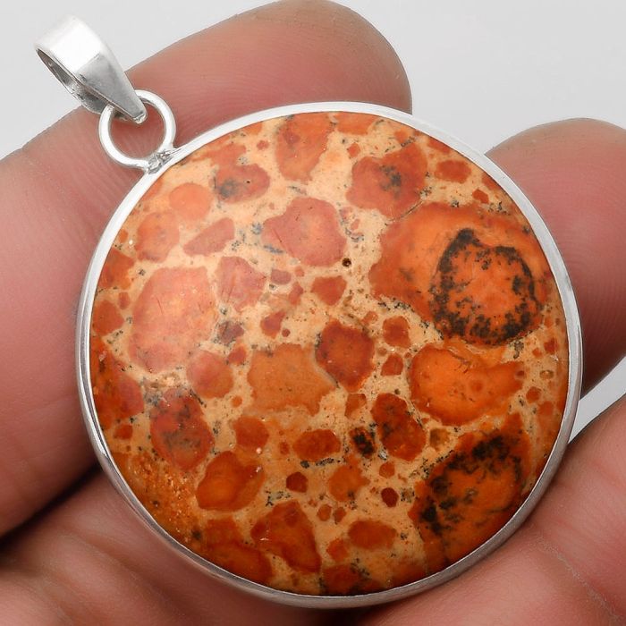 Natural Asteroid Jasper Pendant SDP110328 P-1001, 33x33 mm