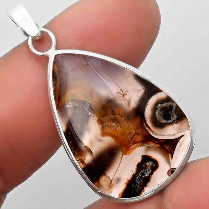 Natural Tube Agate - Turkish Pendant SDP110338 P-1001, 22x31 mm