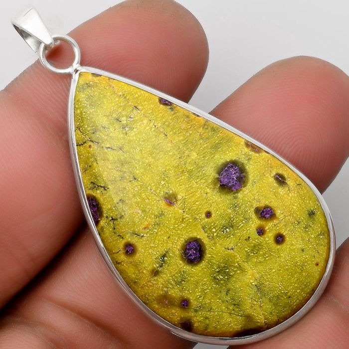 Natural Stichtite Pendant SDP110339 P-1001, 26x42 mm