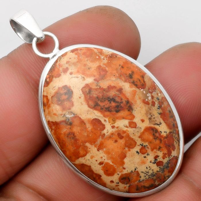 Natural Asteroid Jasper Pendant SDP110341 P-1001, 24x33 mm