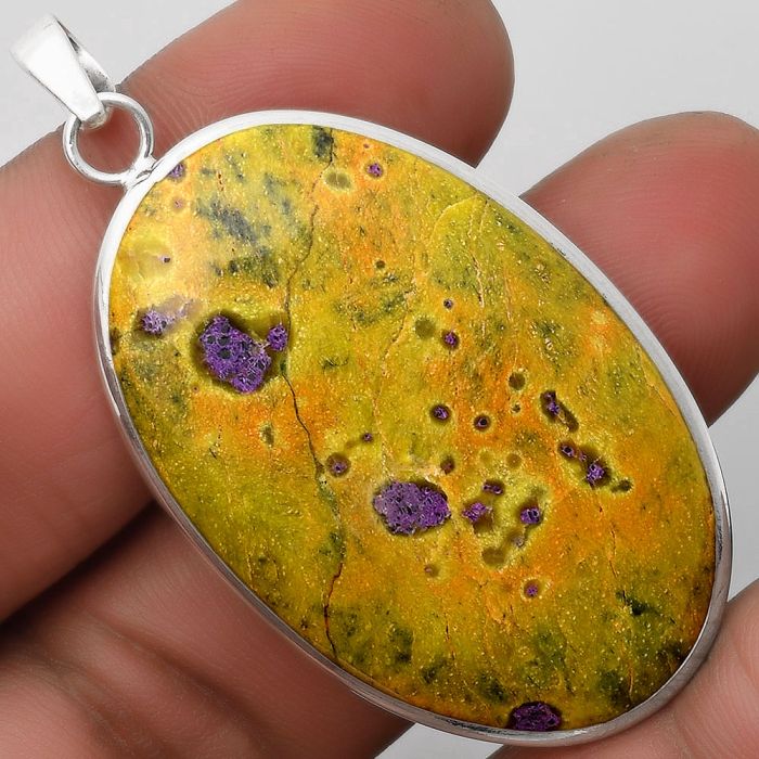 Natural Stichtite Pendant SDP110348 P-1001, 27x42 mm