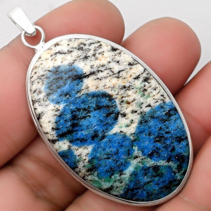 Natural K2 Blue - Azurite In Quartz Pendant SDP110369 P-1001, 28x44 mm