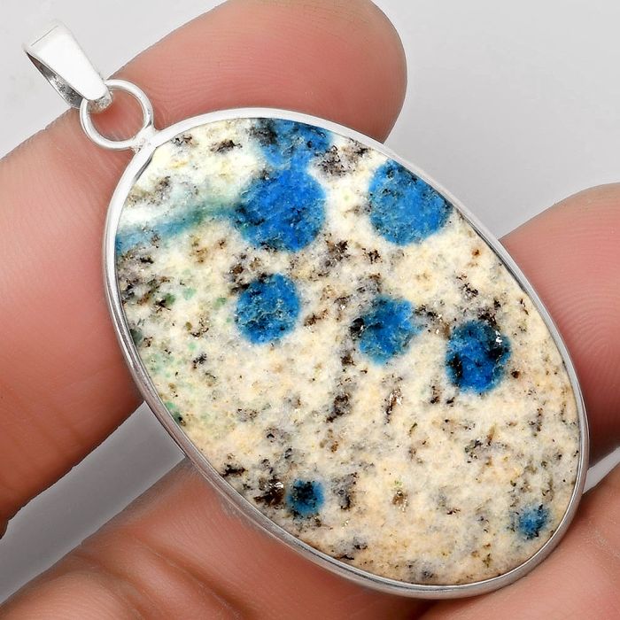 Natural K2 Blue - Azurite In Quartz Pendant SDP110373 P-1001, 26x41 mm