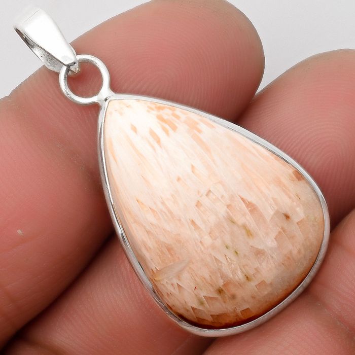 Natural Orange Scolecite - India Pendant SDP110404 P-1001, 20x27 mm