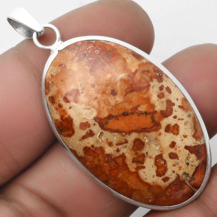 Natural Asteroid Jasper Pendant SDP110414 P-1001, 24x38 mm