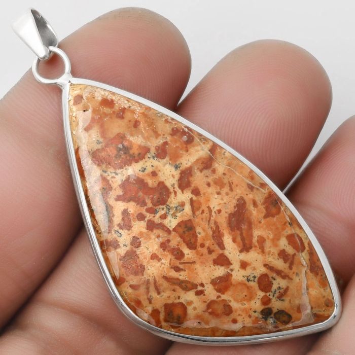 Natural Asteroid Jasper Pendant SDP110448 P-1001, 22x45 mm