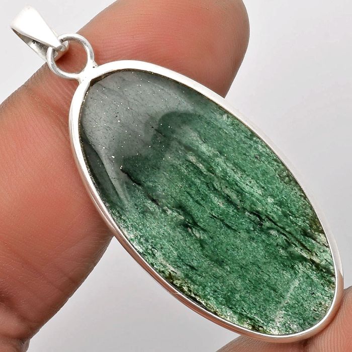 Natural Green Aventurine Pendant SDP110513 P-1001, 19x38 mm