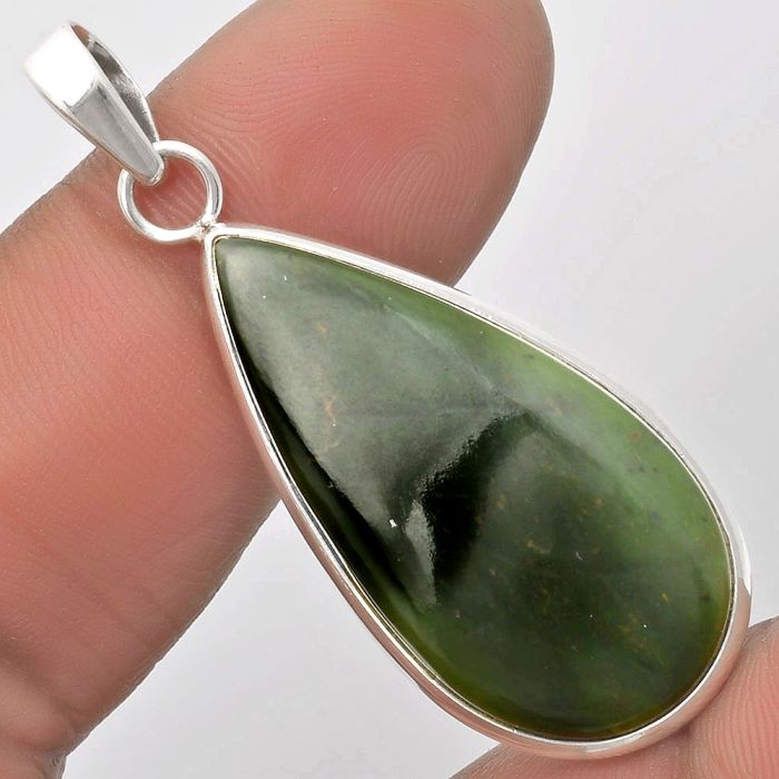 Natural Chrome Chalcedony Pendant SDP110563 P-1001, 17x34 mm