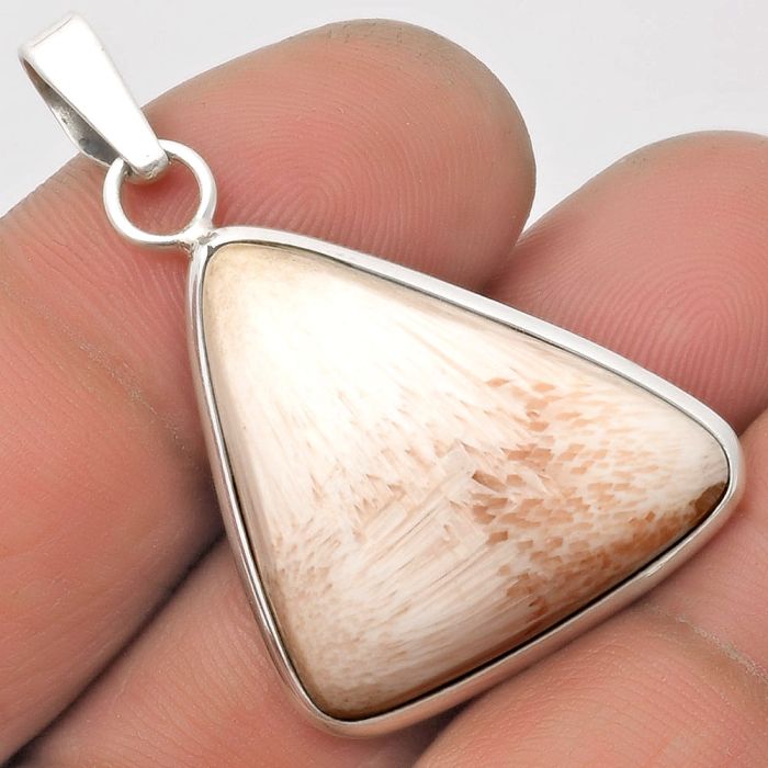 Natural Orange Scolecite - India Pendant SDP110568 P-1001, 20x27 mm