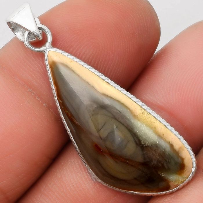 Natural Imperial Jasper - Mexico Pendant SDP110751 P-1053, 13x30 mm