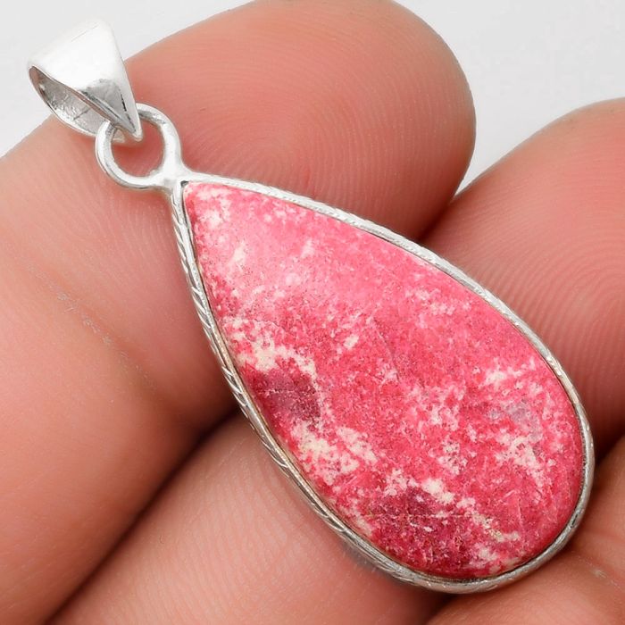 Natural Pink Thulite - Norway Pendant SDP110812 P-1053, 14x27 mm