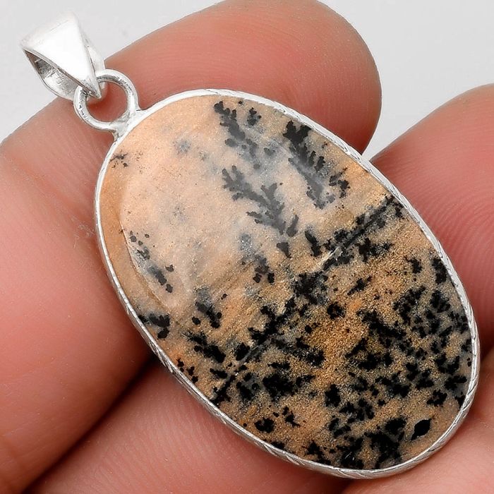 Natural Russian Honey Dendrite Opal Pendant SDP110821 P-1053, 20x31 mm