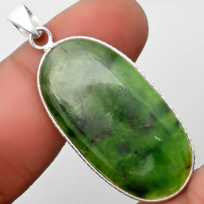 Natural Chrome Chalcedony Pendant SDP110822 P-1053, 19x37 mm