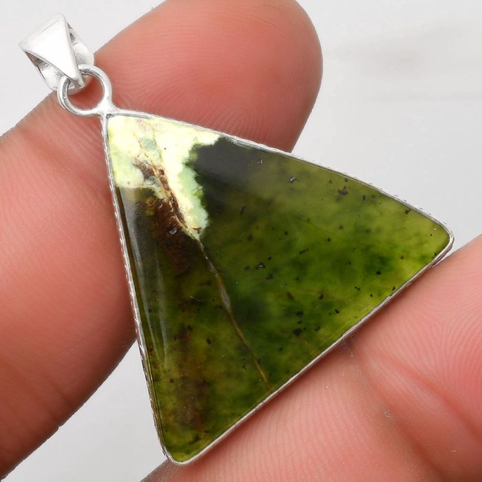 Natural Chrome Chalcedony Pendant SDP110918 P-1053, 27x30 mm