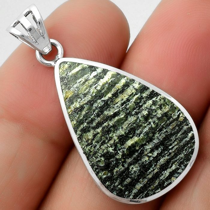 Natural Chrysotile Pendant SDP111065 P-1002, 16x25 mm