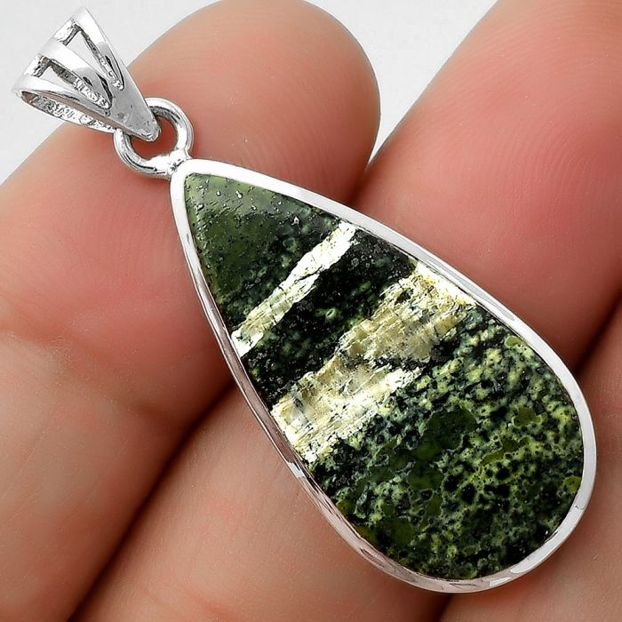 Natural Chrysotile Pendant SDP111068 P-1002, 14x28 mm