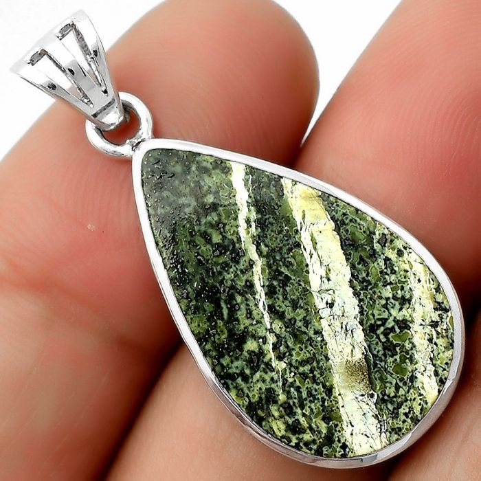 Natural Chrysotile Pendant SDP111126 P-1002, 15x25 mm