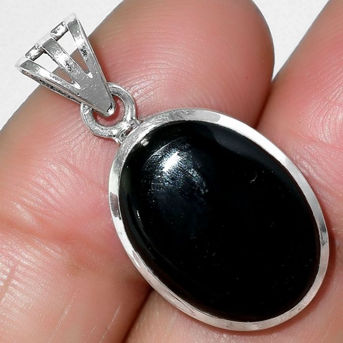 Natural Black Onyx - Brazil Pendant SDP111133 P-1002, 13x18 mm