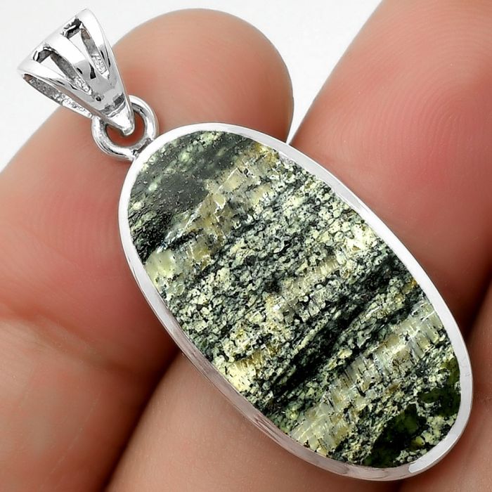 Natural Chrysotile Pendant SDP111145 P-1002, 14x26 mm