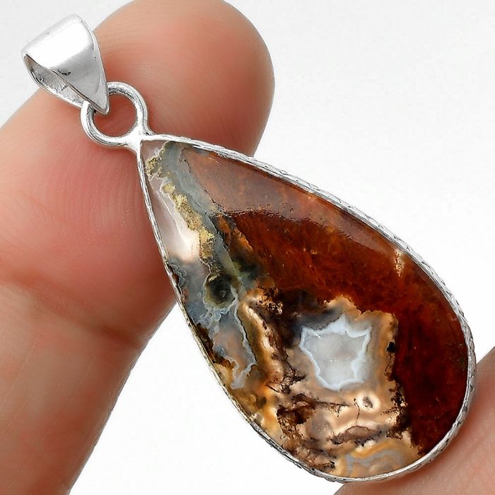 Natural Red Brecciated Jasper Pendant SDP111282 P-1053, 15x29 mm