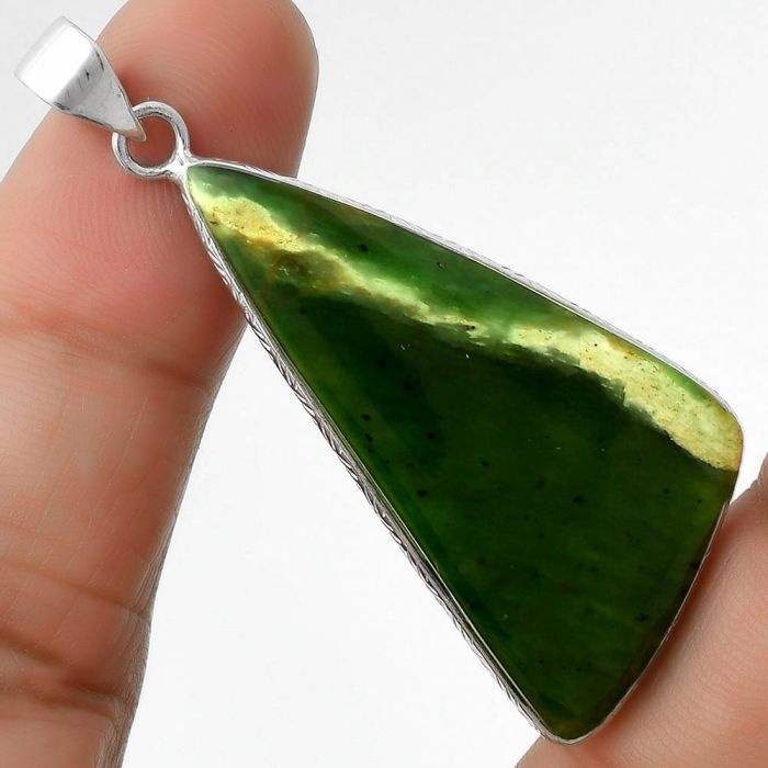 Natural Chrome Chalcedony Pendant SDP111302 P-1053, 20x41 mm