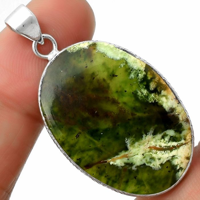 Natural Chrome Chalcedony Pendant SDP111303 P-1053, 22x31 mm